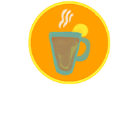Illustration einer Tasse mit heißem Wasser und einer Scheibe Zitrone am Rand der Tasse