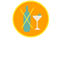 Illustration eines Martini-Glases und eines Shakers, der durchgestrichen ist