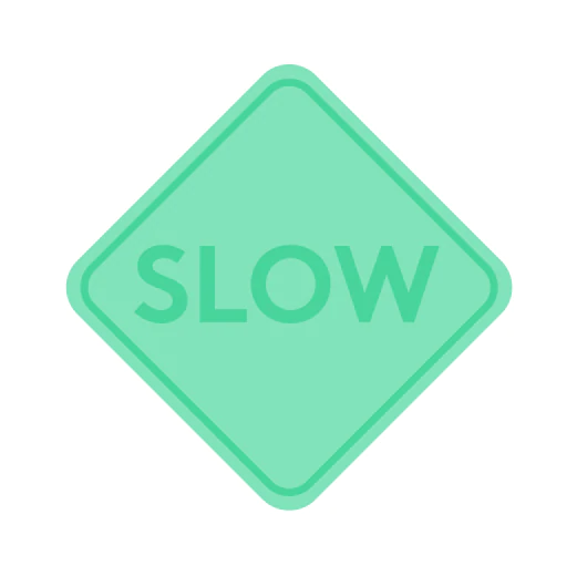 Illustration eines grünen „Langsam“-Schilds