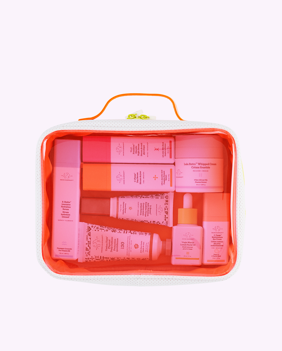 Dopp Kit Kosmetiktasche in neon orange und weiB